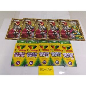 Crayola Well Dressed Pets Coloring Book Colored Pencils 10pc Set Kids NEW
